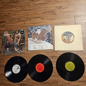 Lot of 3 70s Vinyl Folk Rock - Roger McGuinn, Seals & Crofts, Lindisfarne PROMO